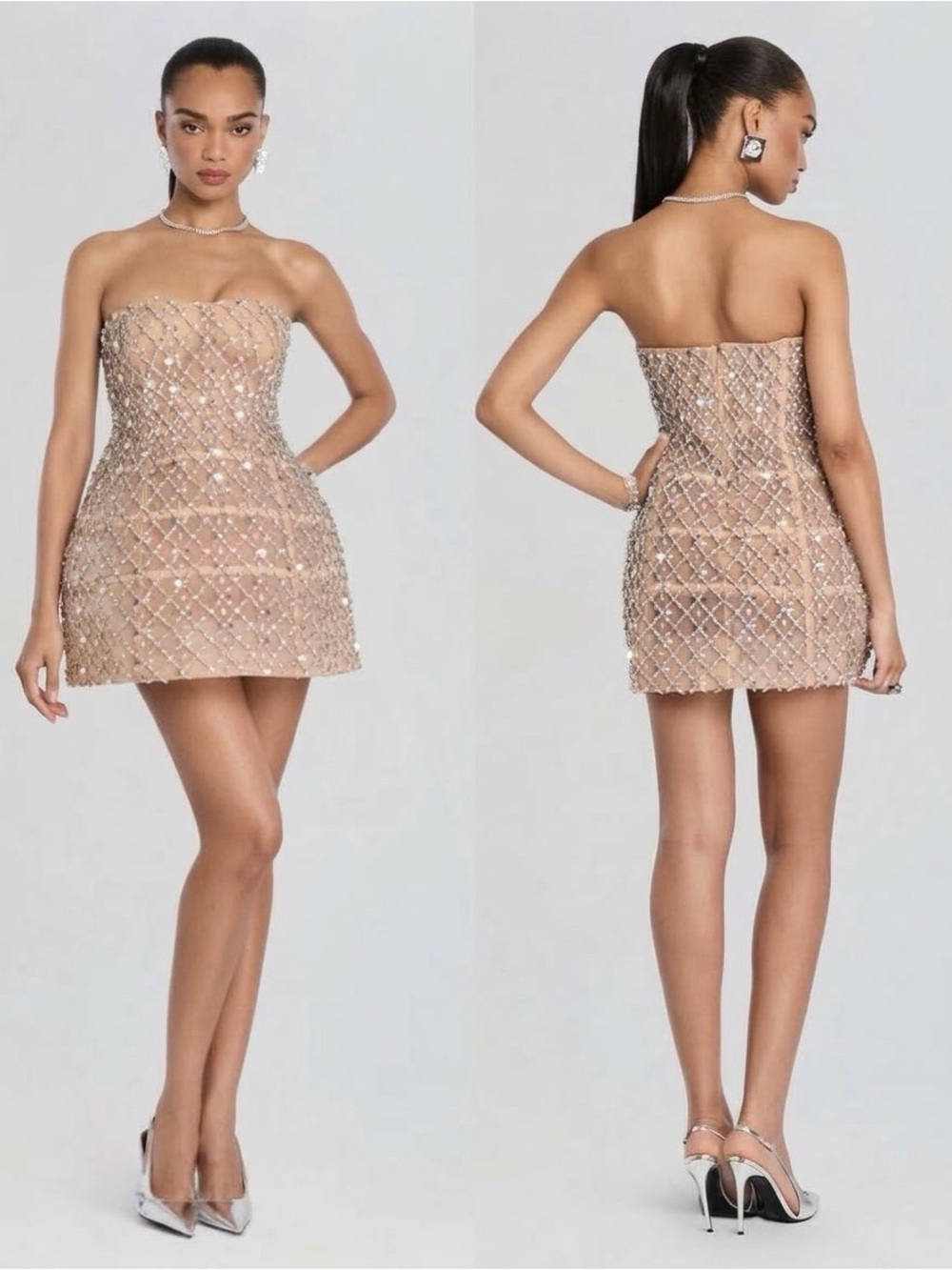 Retrofete Kathleen Crystal Embellished Dress Size Small (S)